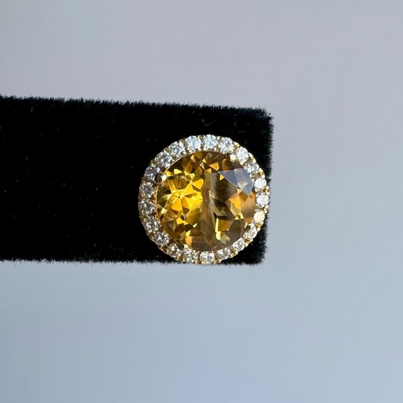 Dana Rebecca Designs Anna Beth Gemstone and Diamond Stud Earrings in Yellow Gold - Picture 7 of 11